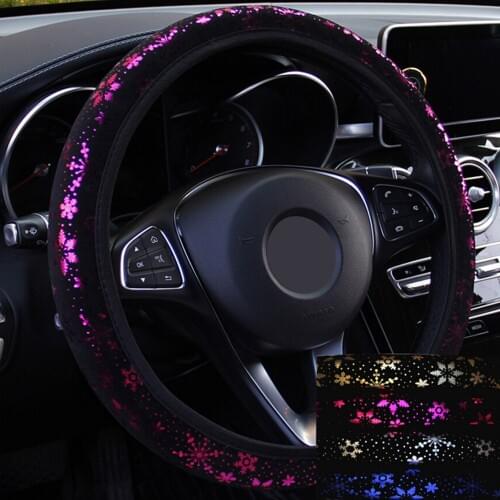 LEEPEE Car Steering Wheel Cover Shiny Snowflake Universal Diameter 38cm Car-styling Car Steering-wheel Covers Car Accessories