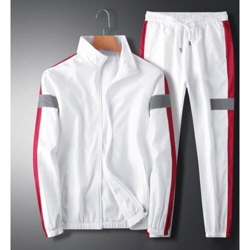 2021 spring sports suit mens autumn reflective strip suit tooling sweater net red mens suit set