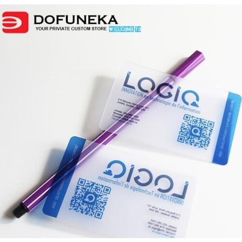 Matte face or Frosted face option white clear 0.35mm Pvc business card