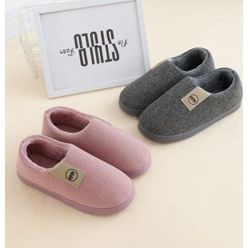 Women Mens Slippers Couples Cloud Flock Warm Shoes Non-slip Floor Home Soft Floor Fur Slippers Indoor Shoes Woman Winter