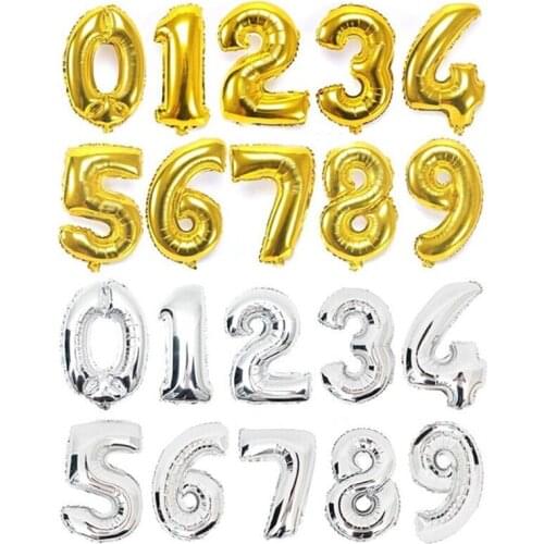 16 inch ballons decoration birthday Folie Ballon Grote Helium Nummer Ballonnen Bruiloft Decoratie Verjaardagsfeestje Souvenirs9Z