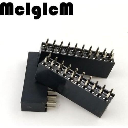 20pcs/lot Pin Header Female 2x10 Pin 20 Pin 2.54mm Pitch Double Row Female Straight Header Pitch Free Shipping