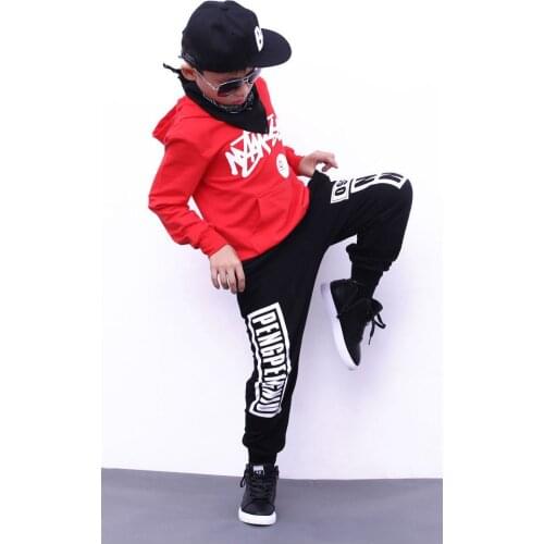 2018 New Children Hoodie Sweatshirts + Pant Sets Boys and Girls Street Dance Clothes Kids Hip Hop Costumes Dance Sport Suits