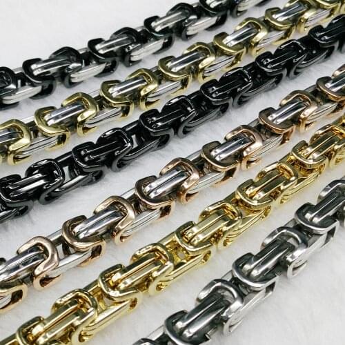 4/5/8mm Customized Any Length Gold Color Byzantine Stainless Steel Necklace Boys Mens Chain Necklace Fashion jewelry