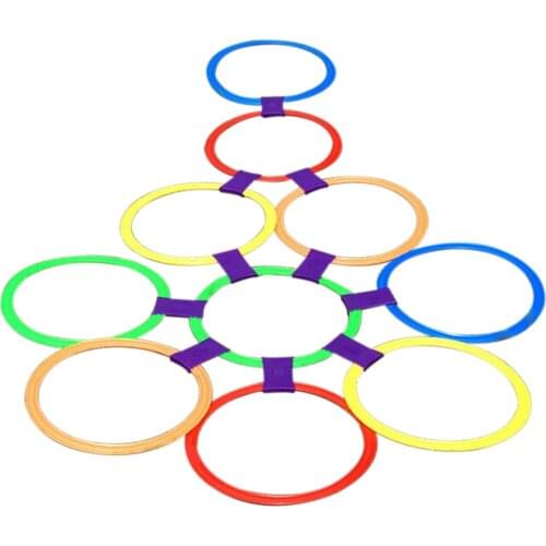 Large Size 10 Rings & 10Ring Clips Hopscotch Multi-color Active Play
