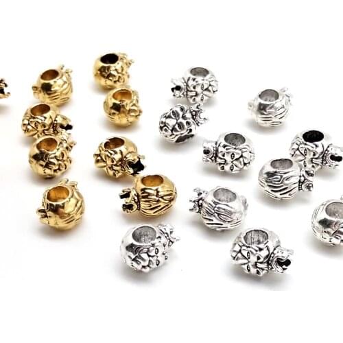 10pcs/lot Wholesale Vintage Zinc Alloy Charms Crown Lion Head Spacers Beads For DIY Earring Bracelet Jewelry Making Accessories