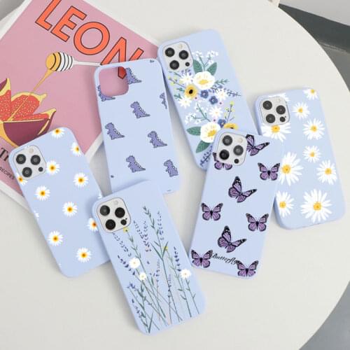 Flower Phone Case For iPhone 12 11 6 6s 7 8 Plus 5 S SE 2020 X XR 11Pro XS Max Mini Cute Love Heart Dinosaur Soft TPU Back Cover