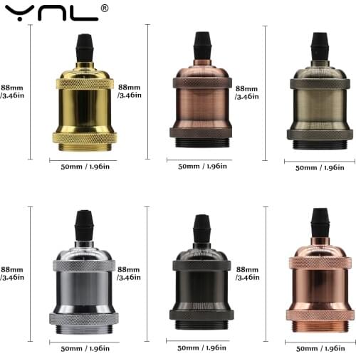 Lamp Holder Vintage Retro Edison Bulb Holder Decor Hanging Lamp Pendant Lights E27 Bases Aluminum Douille E27 Socket 85-265V