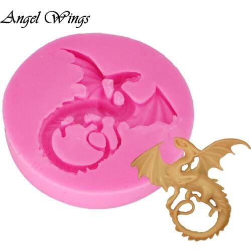 DIY Cartoon Flying dragon Fondant Silicone Mold Cake Decoration Tool Chocolate Gumpaste Mold Kitchen Cooking Tools DY0043