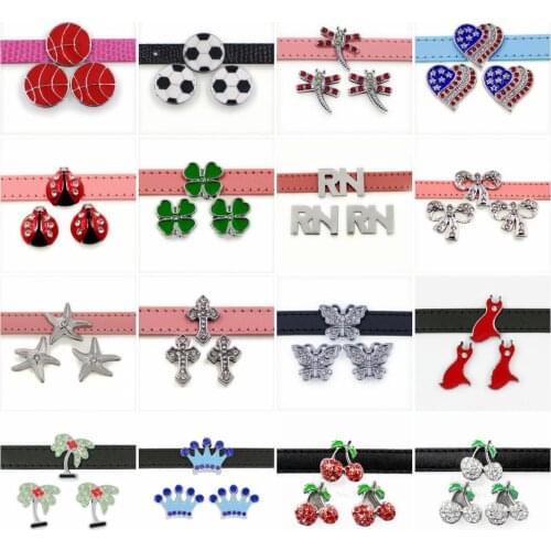 More options 100pcs 10mm Slider Charms Fit 10mm Pet Collar DIY Necklace & Bracelet keychains