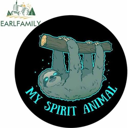 EARLFAMILY 13cm x 12.9cm For Sloth Car Waterproof Decal Fashion Car Stickers Suitable For SUV Occlusion Scratch 3D Decoration