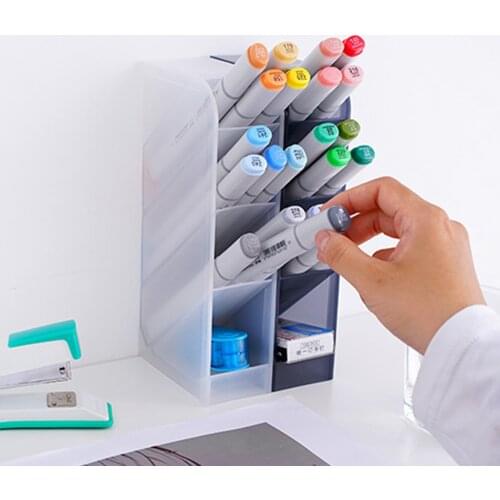 Kawaii Large Capacity Desk Pen Holder Pencil Makeup Storage Box Desktop Organizer Stand Case School Office Stationery