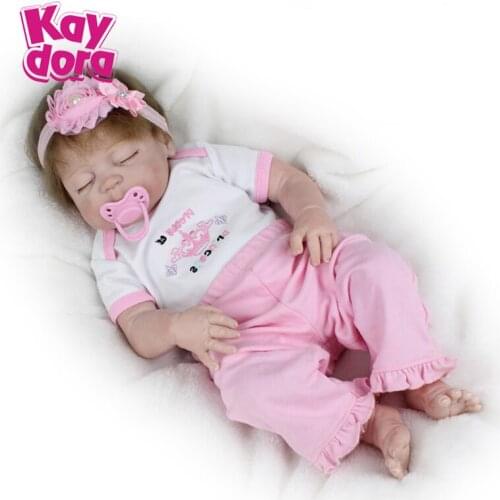 KAYDORA 22 Inch 55cm Full Vinyl Reborn Baby Dolls Adorable Realistic Sleeping Girl Bebe Reborn Babies Bonecas Dropship
