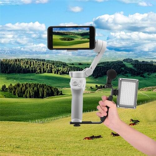 L Shaped Handle Holder for DJI OM 4 Osmo Mobile 3 2 Stabilizer Tripod Extension Rod LED Video Light Mount Microphone Bracket