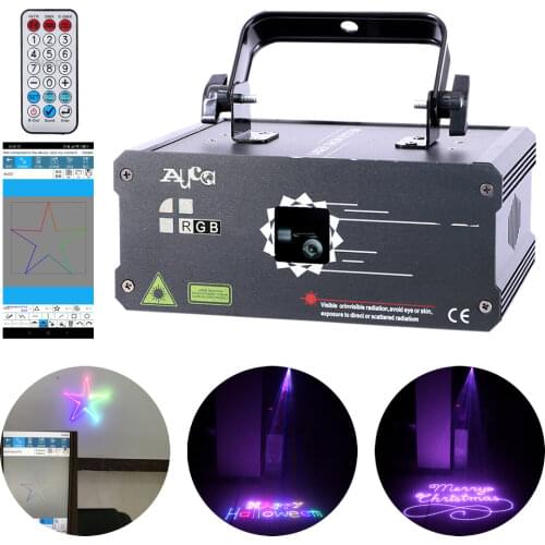 App Edit Animation DMX Laser DIY Projector Music Light For Christmas Tree New Year Disco Club Party Stage Strobe Luces Lights