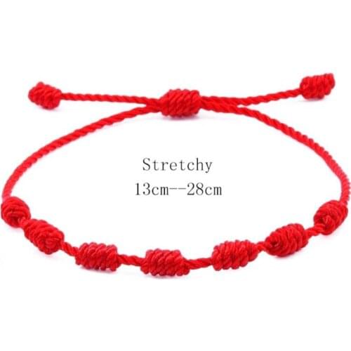 10 Pieces Summer String Bracelets Red Bracelet Red Cord Bracelet Adjustable Kabbalah Red Knots String Bracelet Amulet A5KE