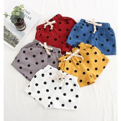 Baby Girl Summer Clothes Infant Kid Cotton Shorts Toddler Red Blue Linen Bottoms Children Short Pants Girls Cute Panties 2 3 4y