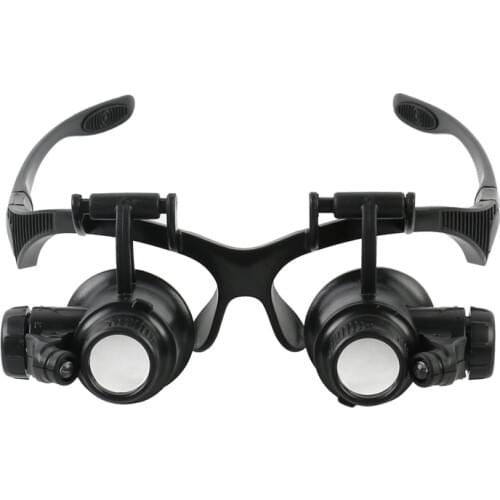 10X 15X 20X 25X Headband LED Light Glasses Magnifier Watchmaker Jewelry Optical Lens Glass Magnifier Loupe Watch PCB Repair