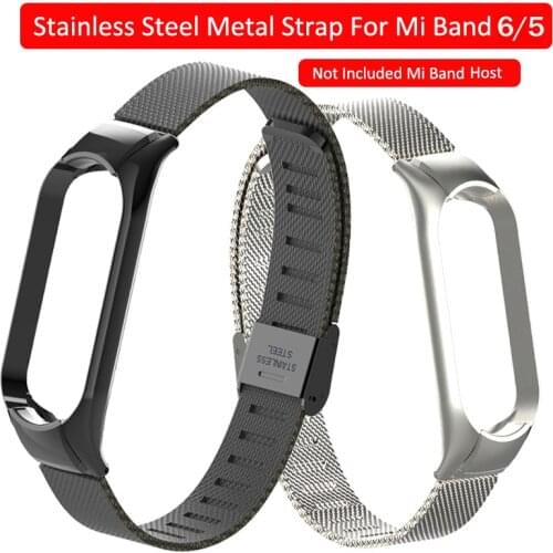 Metal Strap Stainless Steel For Xiaomi Mi Band 5 Smart Bracelet Magnetic/Buckle Wrist Strap For Mi Band 5 Wristbands Accessories