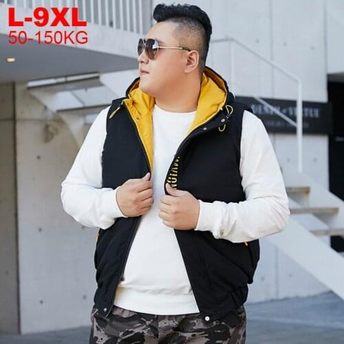 Mens Plus Size Winter Vest Hooded Streetwear Sleeveless Jacket Men Warm Waistcoat Jackets Male Puffer Outdoor Sport Vests 9xl
