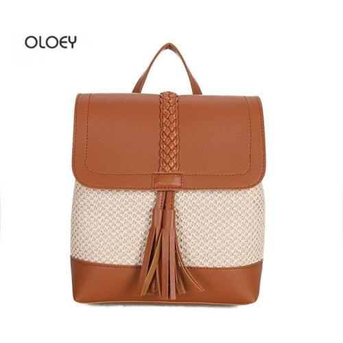 OLOEY Women's Wicker Backpacks
