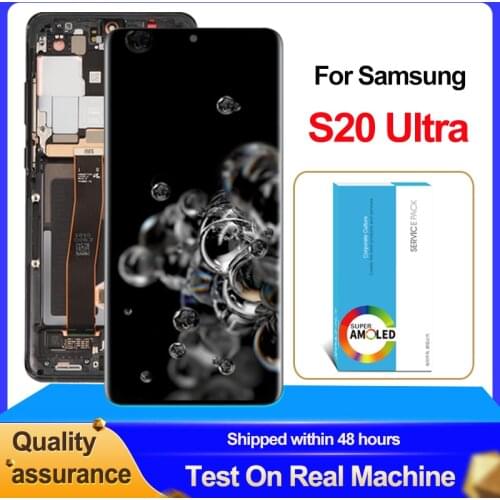 100% Original BROOWE 6.9'' Super AMOLED LCD Display Touch Screen Digitizer Assembly For Samsung Galaxy S20 Ultra G988 G988F LCD