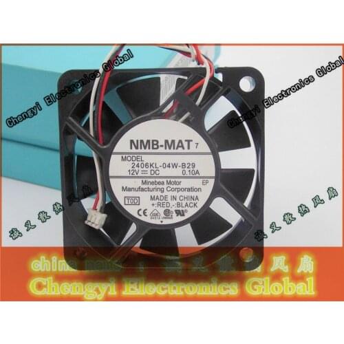 Original NMB 2406KL-04W-B29 6CM 12V 0.10A Three lines of quiet Dual ball Bearing sever inverter cooling fan