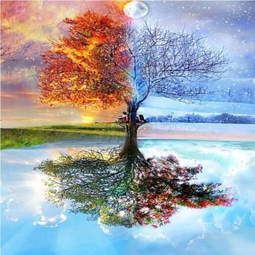 SenyuArt 5d Diamond Painting Full Round Square Drill Crystal Rhinestone Embroidery Mosaic Picture Tree Cross Stitch Kit 3d Decor