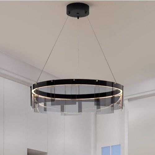 Modern Led Pendant Lights Nordic Luxury Glass Hanging Pendant Lamp for Living Room Dining Room Lights Room Decor Gray Hanglamp