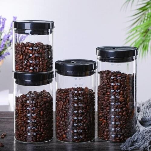 Glass sealed jar storage jars glass bottle coffee jar tea kitchen miscellaneous grains storage snack storage jar milk powder jar