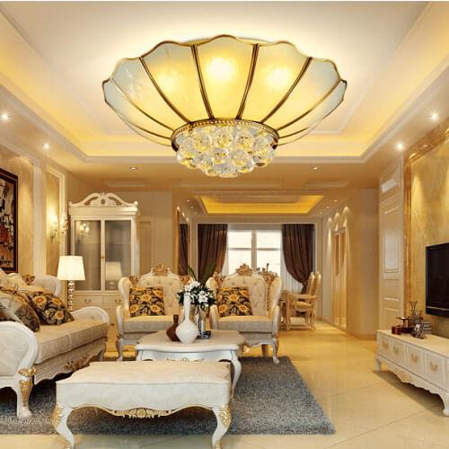 European style led crystal lamp ceiling lamp living room modern minimalist American bedroom round lamp ZA626 ZL158 YM