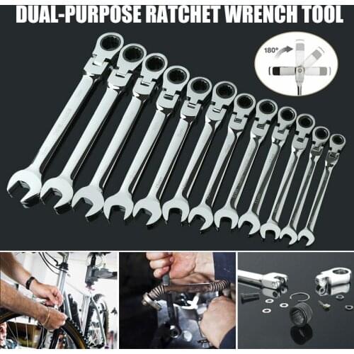 Activities Ratchet Tools Torque Gears Flexible Wrenches Bike Spanner Tool Dual-purpose Wrench AUG889