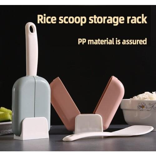 Vertical Rice Spoon Household Automatic Opening And Closing Dust-proof Cover Set Rice Spoon Storage Box Wall-mounted Design