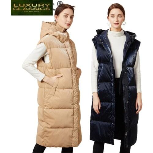 Womens Winter Down Jacket Woman Parkas Hooded 2021 Korean White Duck Down Coat Female Vest Puffer Jackets Mujeres Abrigo