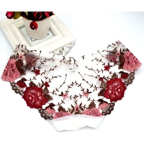 Transparent Flower Embroidered Women Sexy Lingerie Lace Panties 2019 Sexy Underwear See-through ropa interior femenina Briefs