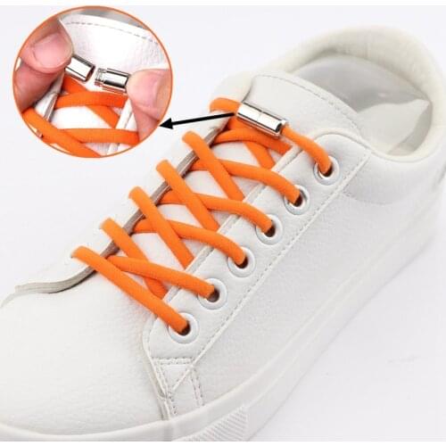 1Pair Elastic No Tie Shoelaces Metal Lock Shoe Laces For Kids Adult Sneakers Quick Shoelaces Semicircle Shoelaces Lazy Laces