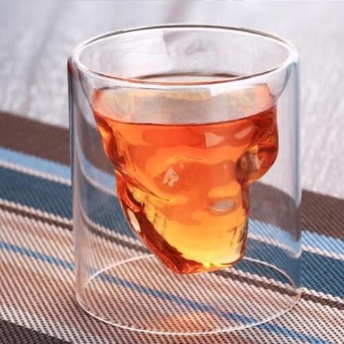 1Pc Glass Transparet Creative Skeleton Skull Galss For Wine Whiskey Beer Juice Water Skull Crystal Wine Glasses Cup Drinkware