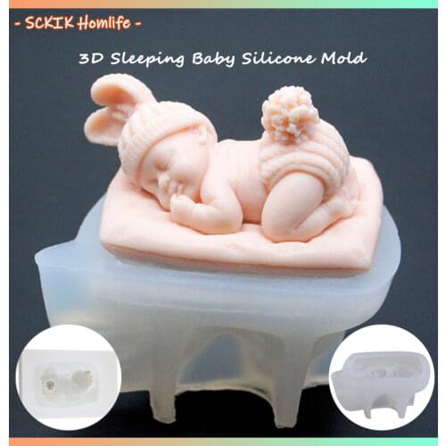 3D Sleeping Baby Silicone Chocolate Candy Fondant Mold Handmade Soap Candle Mold
