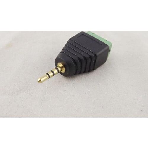 10pcs 2.5mm TRRS Stereo 4 Pole Male Plug To AV Screw Video Balun Terminal Adapter