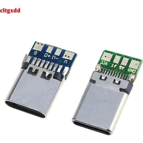 10Pcs Usb 3.1 Type C Connector 24 Pin Male Female Socket Adapter Receptacle For Solder Wire & Cable 14P Support Pcb Board