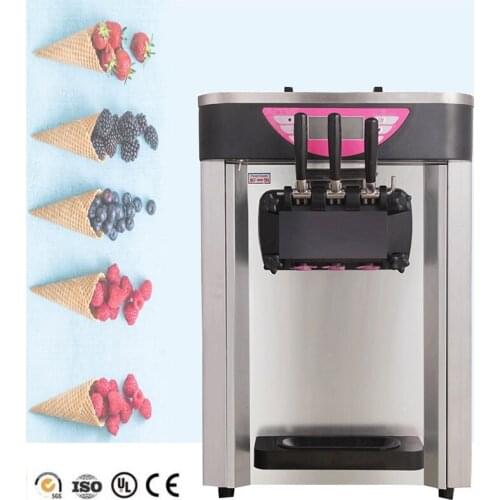 110V/220V Ice Cream Machine Commercial Fully Automatic Yogurt Ice Cream Machine 3 Flavors Soft Ice Cream Making Machine