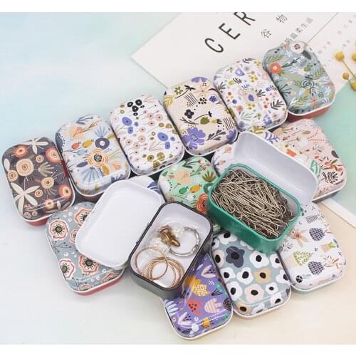 32pc/lot New flower model Mini cover Iron tin metal pencil case / can/Pill cute box / small Kit/candy storage gift box