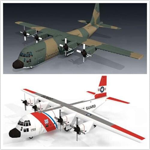 L-100-30 Hercules Transport Aircraft Papercraft 3D 3D Handmade Drawings Military