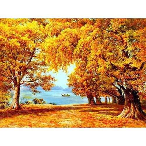 5D Diy Diamond Painting Gold Forest Cross Stitch Home Decor Full Rhinestones Mosaic Inlay Diamond Embroidery Handcraft