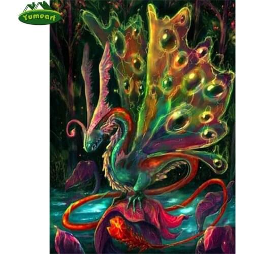 Butterfly Dragon Full Drill 5D Diy Diamond Painting Cross Stitch Cartoon Animal, Rhinestones Mosaic Diamond Art Embroidery Set