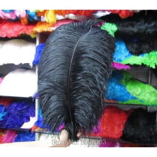 Free delivery! 100 pcs many natural black ostrich feathers 40-45cm / 16 "-18 inches / ostrich feather wedding center focus