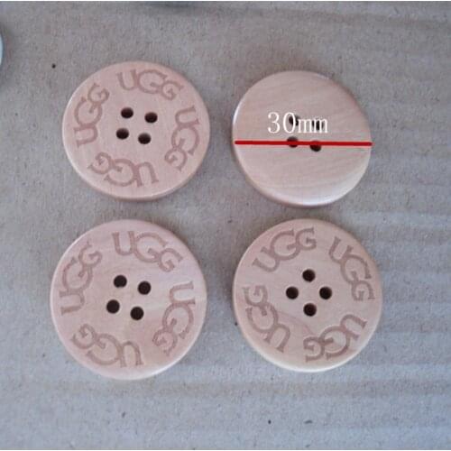 Free shipping,30pcs,4 hole round vintage wooden buttons for carft,30mm button for snow boots,bulk sewing buttons wood-4