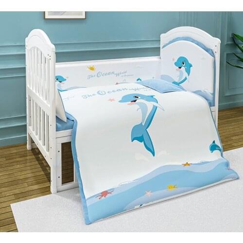 Louis Fashion European Style Baby Bed Splined Bed Movable Solid Wood Baby Bed Child Bed Newborn Rocking Bed Multi-function BB Be