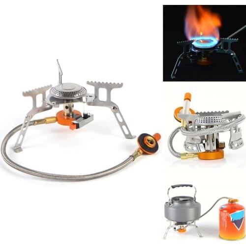 Gas Burner Camping Stove Split Portable Butane Ignition Cooker Tourist Outdoor Cooking Gas Adapter Adaptor Conversion