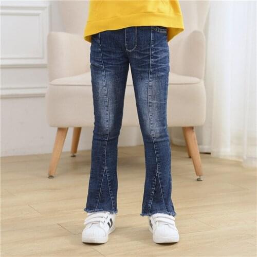 IENENS Kids Girls Stertch Jeans Spring Autumn Baby Flare Pants Children Girl Casual Trousers Skinny Jeans 5-13 Years